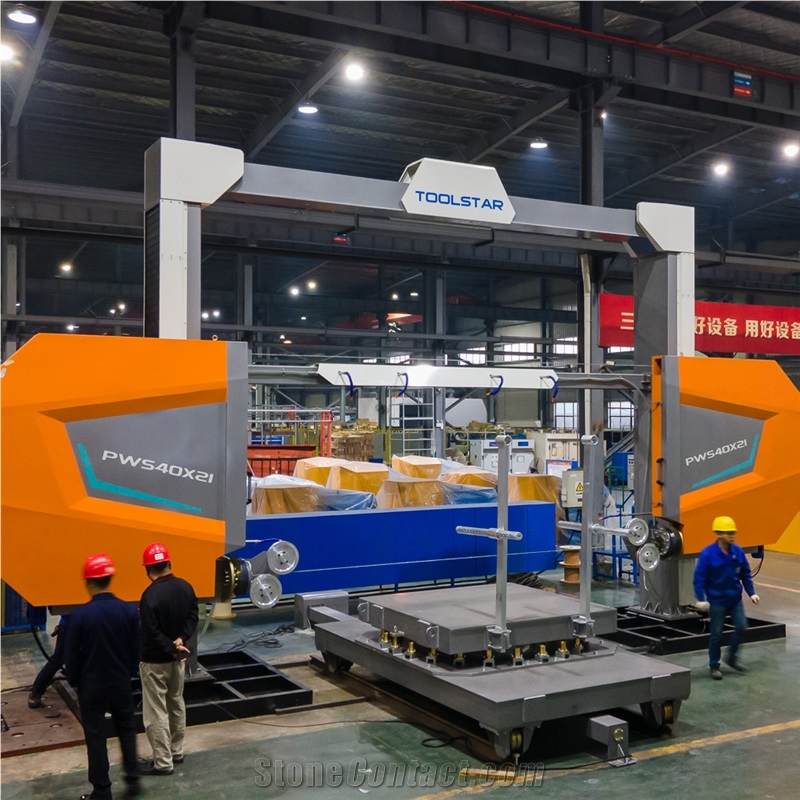 دستگاه CNC تک سیم پروفیل زن سری PWS برای برش و شکل‌دهی بلوک سنگ